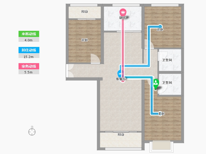 陕西省-榆林市-钰城小区-99.00-户型库-动静线