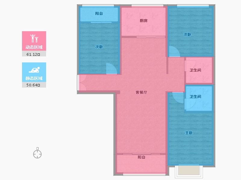 陕西省-榆林市-钰城小区-99.00-户型库-动静分区