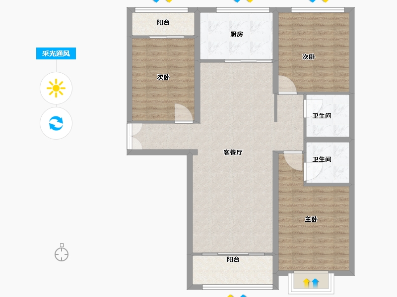 陕西省-榆林市-钰城小区-99.00-户型库-采光通风