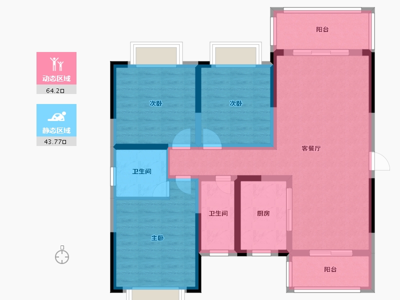 湖南省-邵阳市-乾道和府-118.00-户型库-动静分区