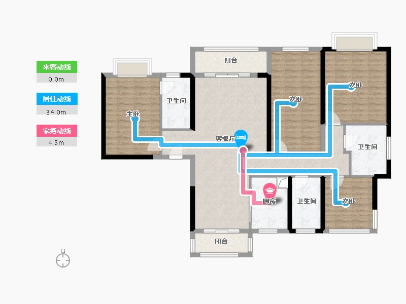 江苏省-南京市-海珀·星晖二期-144.00-户型库-动静线