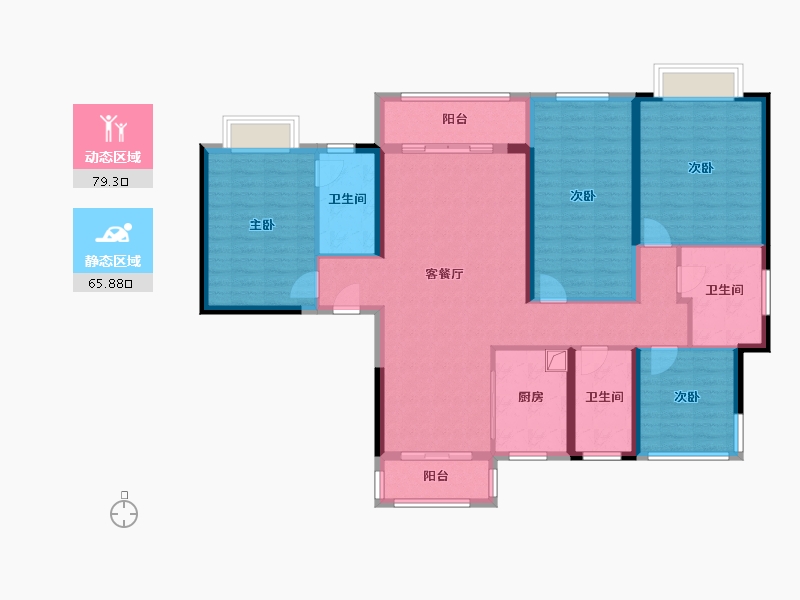 江苏省-南京市-海珀·星晖二期-144.00-户型库-动静分区