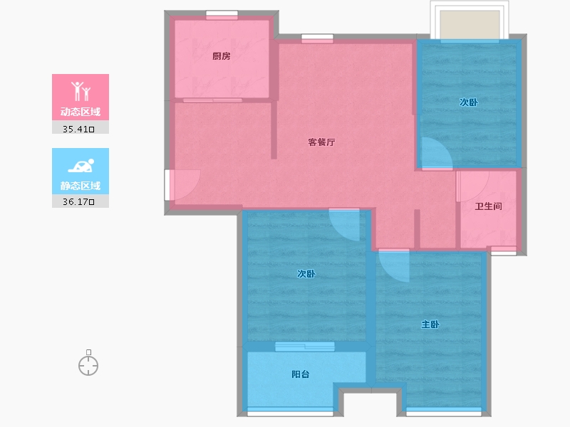 江苏省-徐州市-吉祥佳苑-74.00-户型库-动静分区