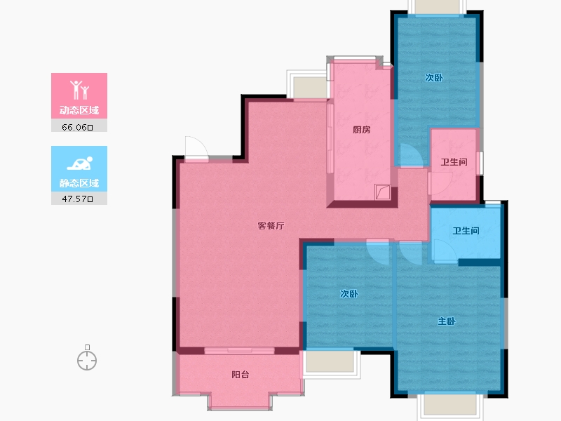 江苏省-南京市-钟山晶典院-102.18-户型库-动静分区