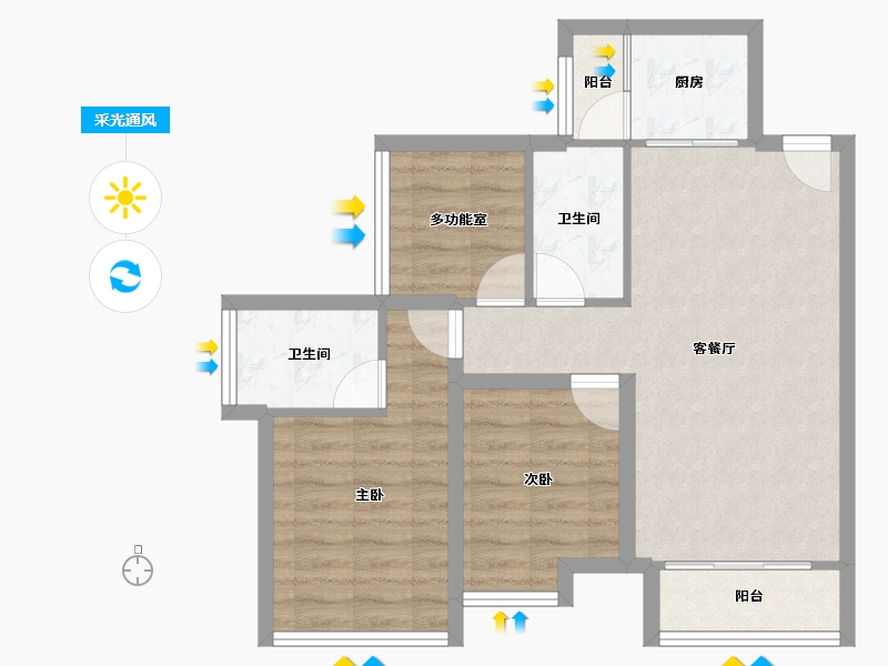 广东省-深圳市-融湖中心城(一期)-67.57-户型库-采光通风