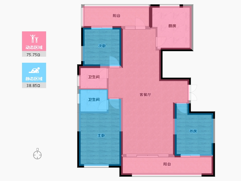 宁夏回族自治区-银川市-龙辰九悦湾-92.80-户型库-动静分区