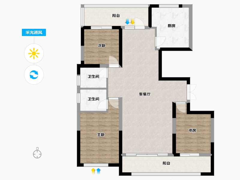 宁夏回族自治区-银川市-龙辰九悦湾-92.80-户型库-采光通风