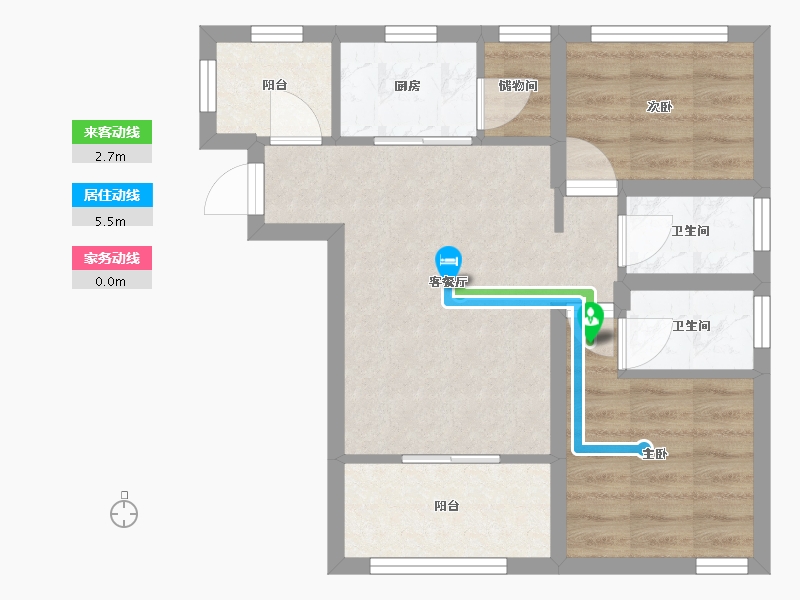 黑龙江省-鹤岗市-深物业前海港湾花园-50.78-户型库-动静线