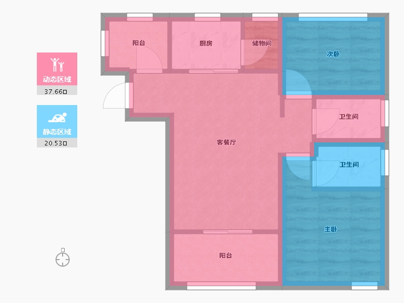 黑龙江省-鹤岗市-深物业前海港湾花园-50.78-户型库-动静分区