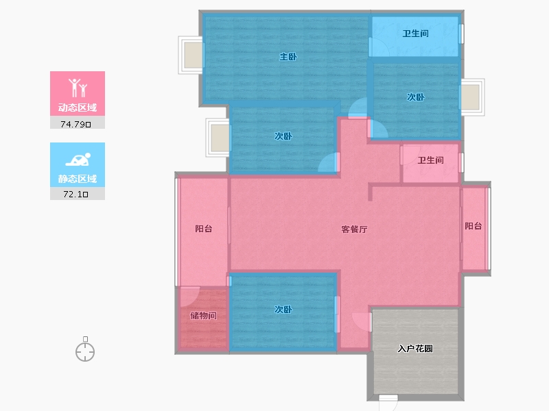 广东省-深圳市-金泓凯旋城-144.97-户型库-动静分区