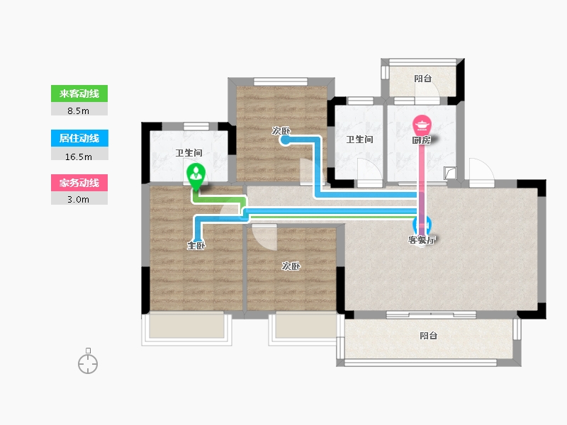 四川省-遂宁市-养生谷 3 期-83.20-户型库-动静线