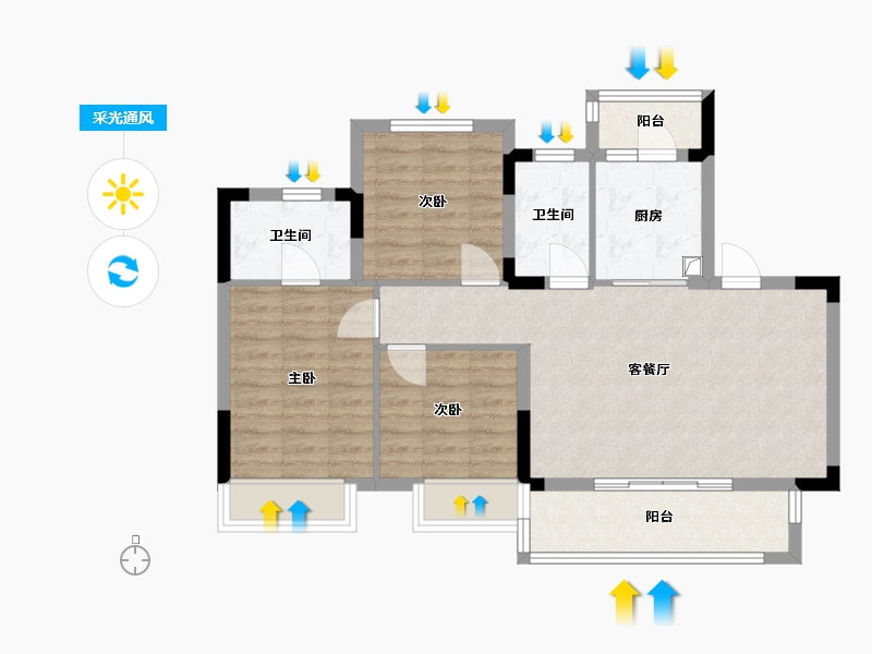 四川省-遂宁市-养生谷 3 期-83.20-户型库-采光通风