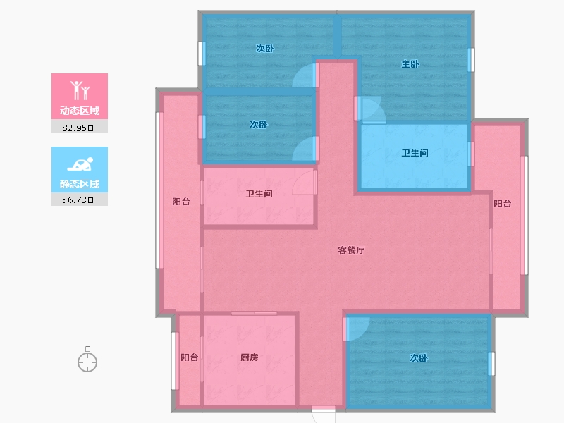 黑龙江省-鹤岗市-绿海湾-124.31-户型库-动静分区