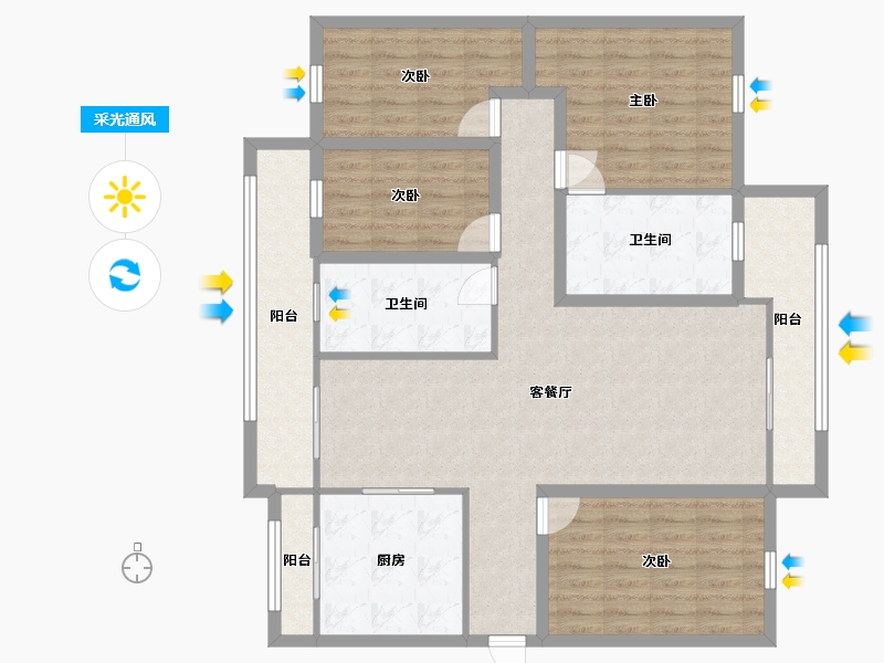 黑龙江省-鹤岗市-绿海湾-124.31-户型库-采光通风