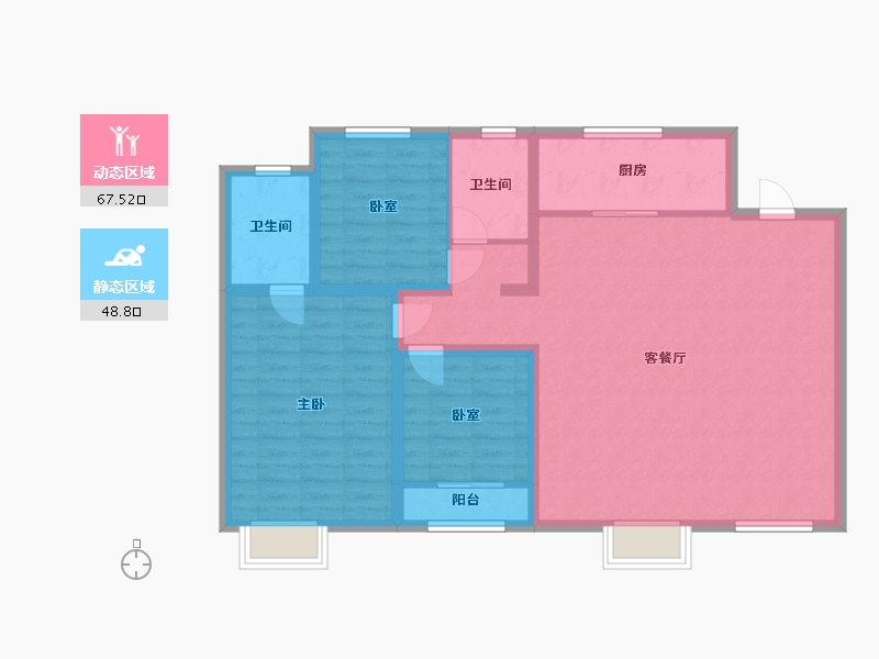 天津-天津市-红磡和院-123.00-户型库-动静分区