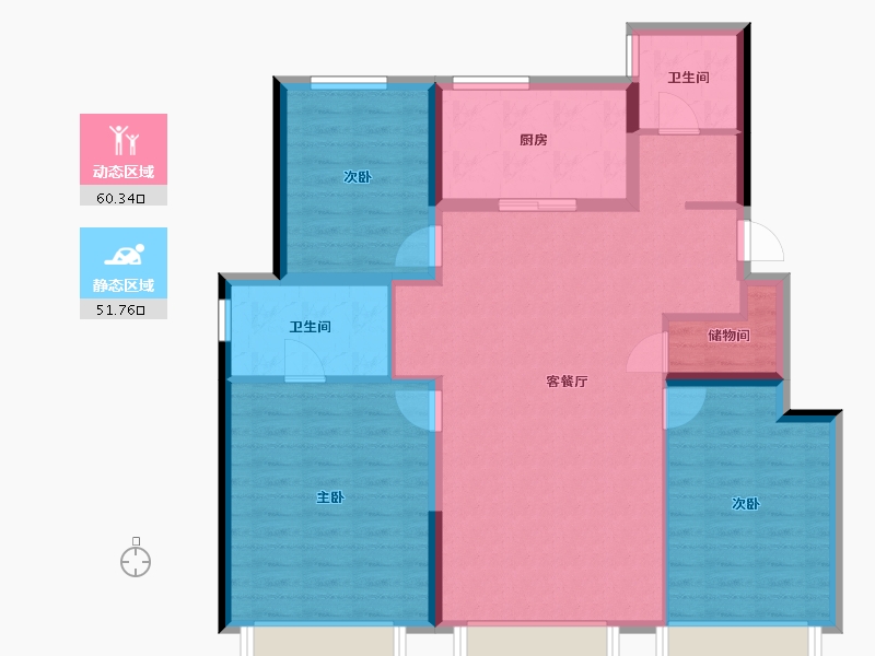 河北省-石家庄市-保利裕华和颂-101.32-户型库-动静分区