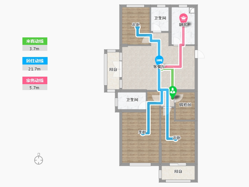 山东省-济宁市-唐王湖壹号-111.00-户型库-动静线