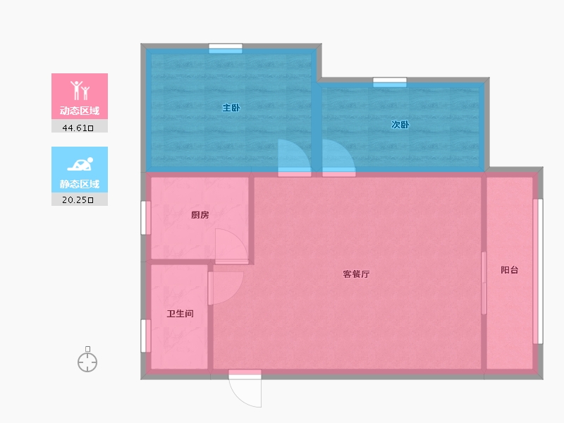 黑龙江省-鹤岗市-招北小区-58.10-户型库-动静分区