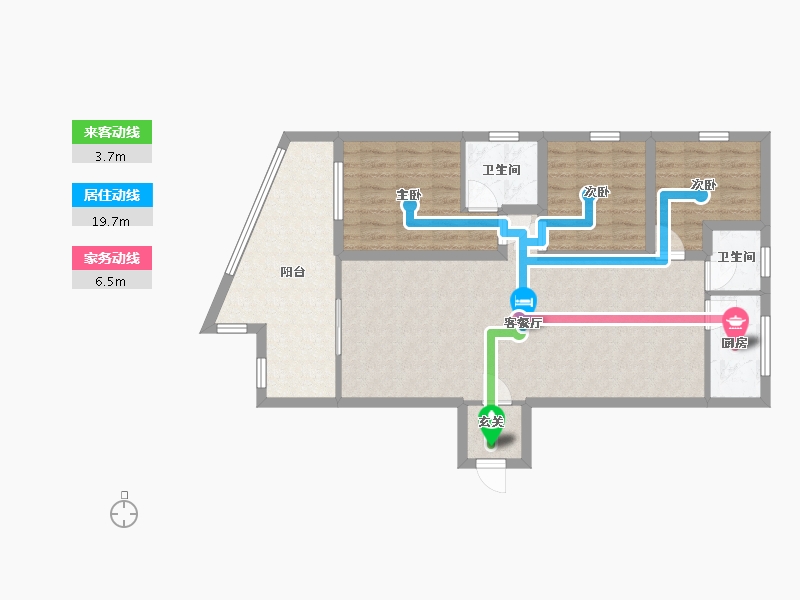 黑龙江省-鹤岗市-海尚国际-88.85-户型库-动静线