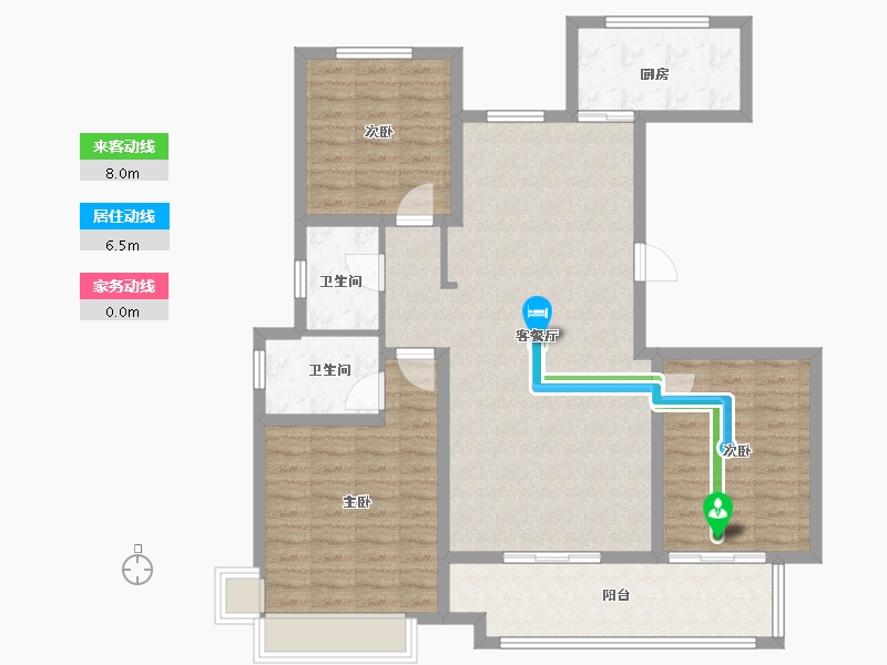 河北省-沧州市-瀛州龙樾府-111.04-户型库-动静线