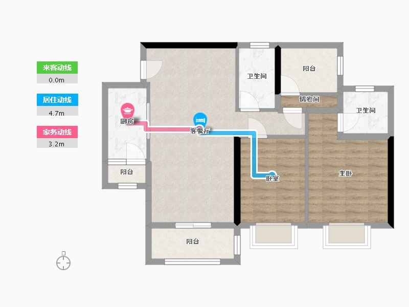 四川省-宜宾市-邦泰大学路1号-87.00-户型库-动静线