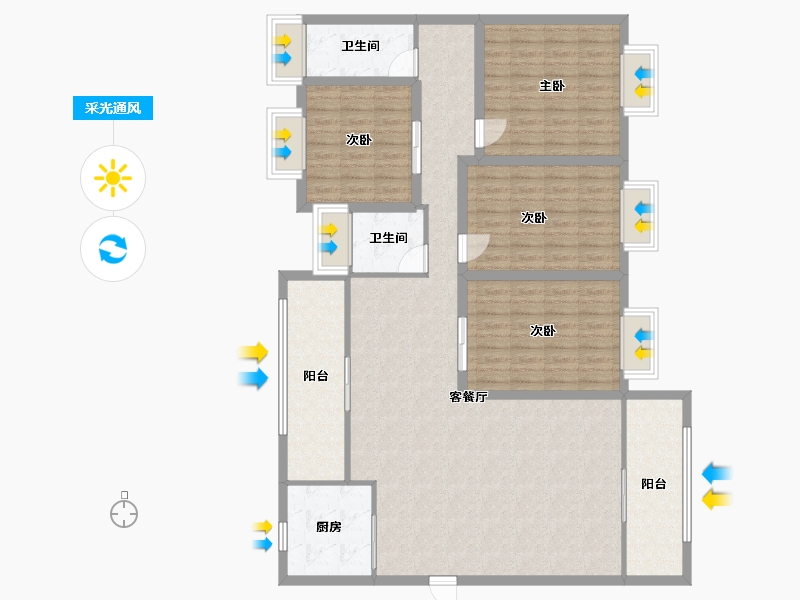 黑龙江省-鹤岗市-澳城花园(南区)-138.37-户型库-采光通风