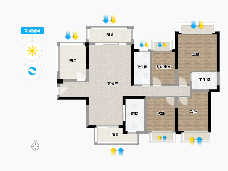 四川省-绵阳市-敏捷悦江府-112.19-户型库-采光通风