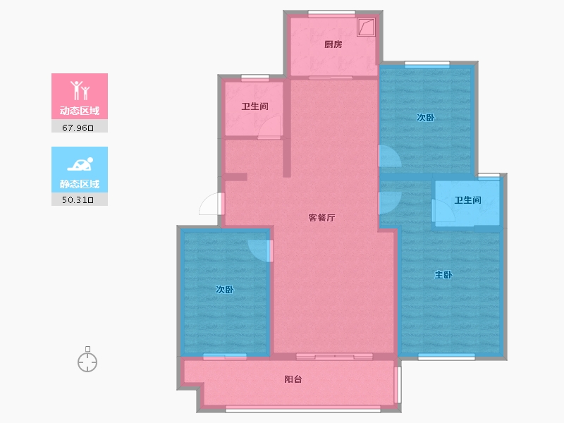 安徽省-宿州市-兰庭雅苑-104.80-户型库-动静分区