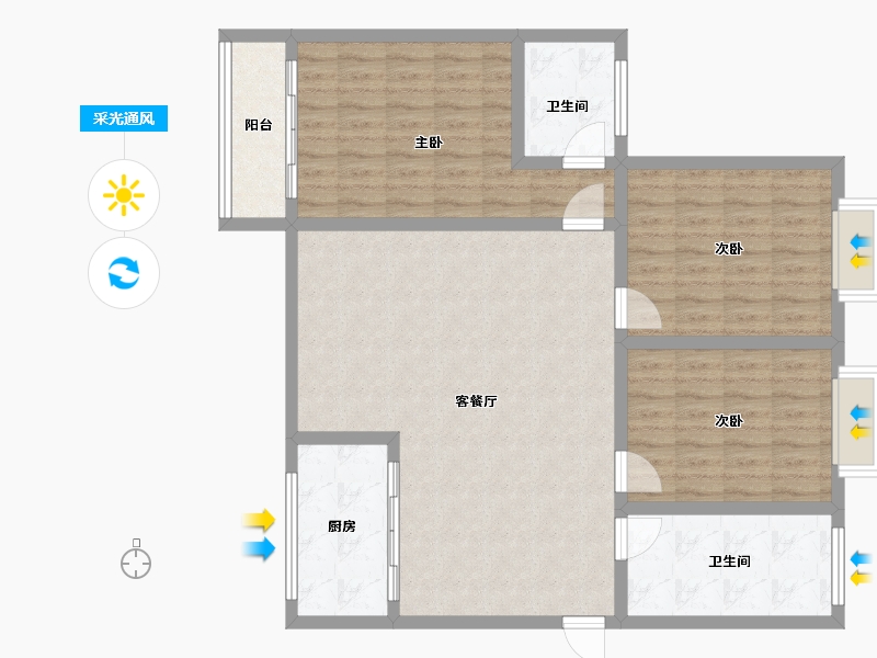 河南省-南阳市-宇博花园-112.00-户型库-采光通风