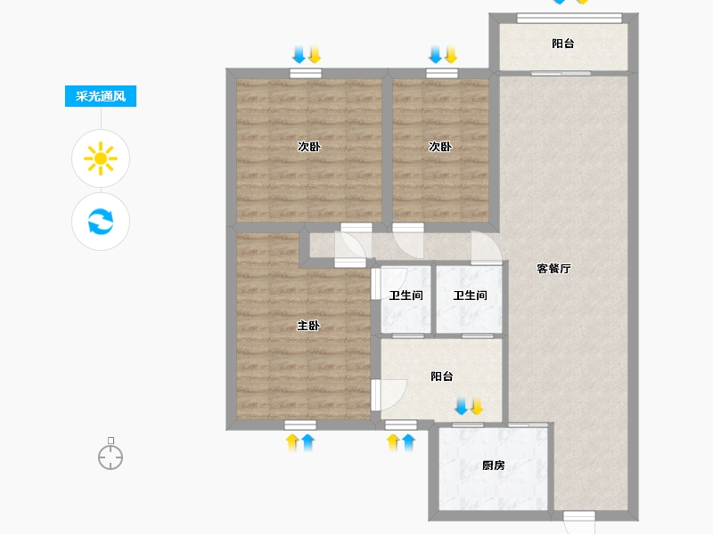 黑龙江省-鹤岗市-广物花园-92.79-户型库-采光通风