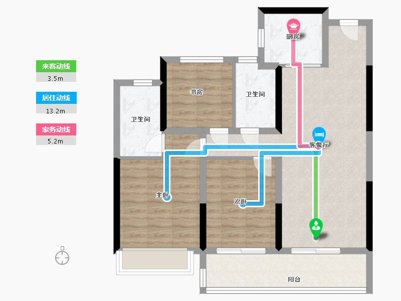 浙江省-嘉兴市-蓝光晶曜雅苑-81.60-户型库-动静线