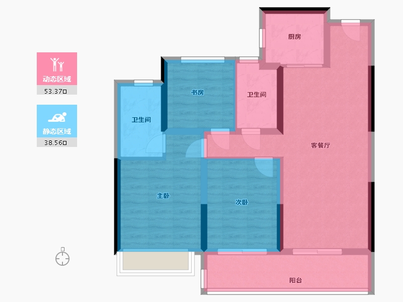 浙江省-嘉兴市-蓝光晶曜雅苑-81.60-户型库-动静分区