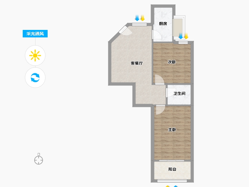 陕西省-西安市-千户社区-63.00-户型库-采光通风