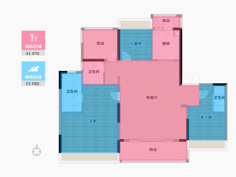 广东省-江门市-金域华府-142.00-户型库-动静分区