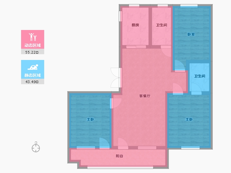 山东省-潍坊市-恒信大都会-104.48-户型库-动静分区