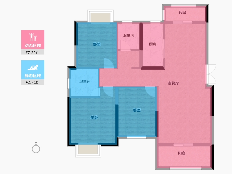 江西省-吉安市-龙山壹号院-98.80-户型库-动静分区