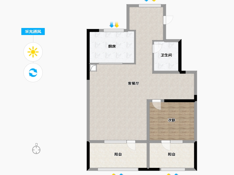 山东省-青岛市-龙湖春江彼岸-111.20-户型库-采光通风