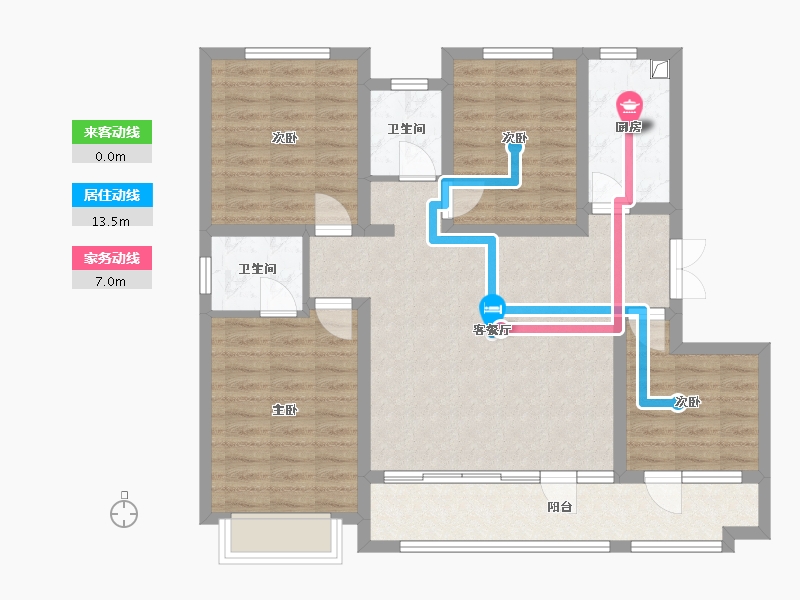 山东省-潍坊市-恒信大都会-110.35-户型库-动静线