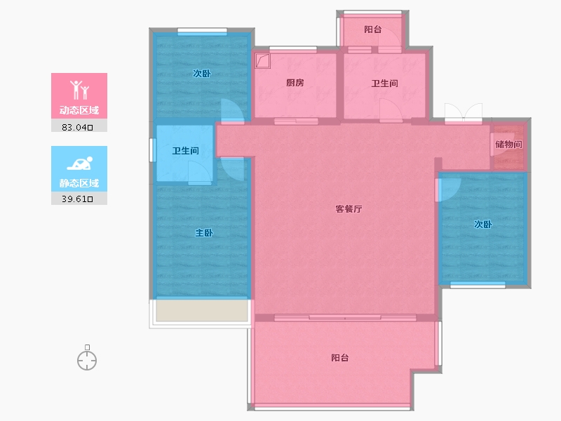 贵州省-贵阳市-中铁阅花溪-101.60-户型库-动静分区