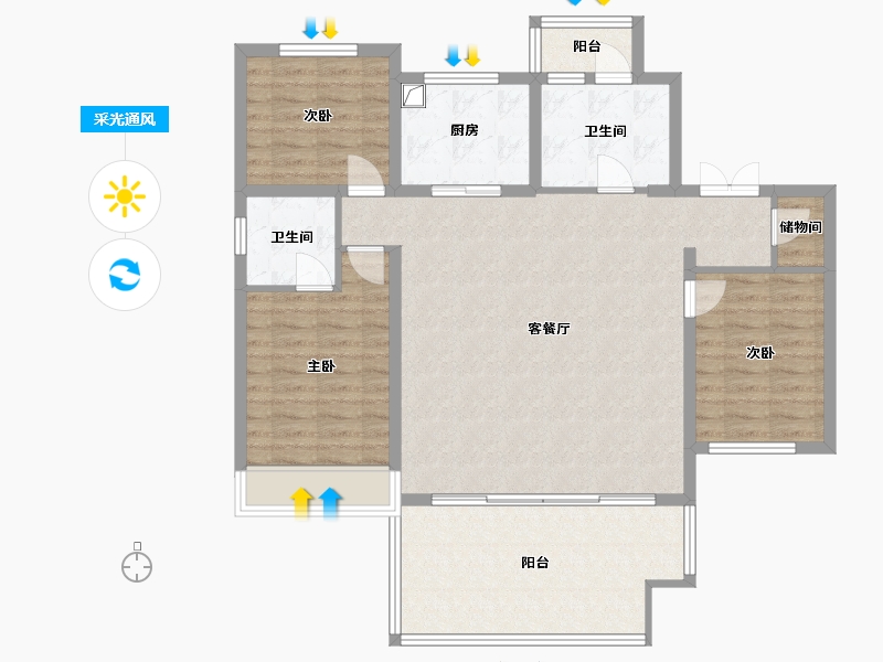 贵州省-贵阳市-中铁阅花溪-101.60-户型库-采光通风