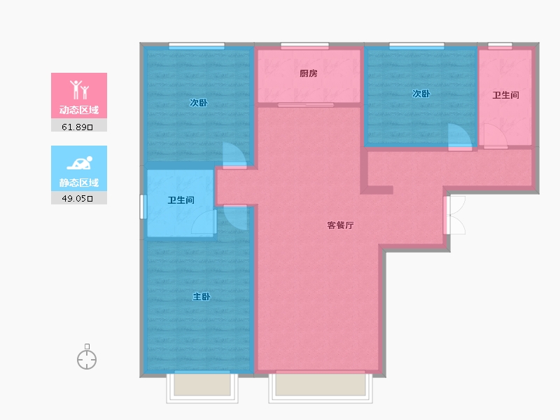 新疆维吾尔自治区-乌鲁木齐市-鲤鱼山御苑广场-111.20-户型库-动静分区