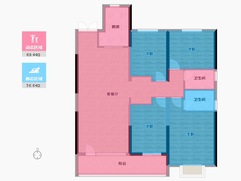 山东省-临沂市-创远金樾府-126.40-户型库-动静分区