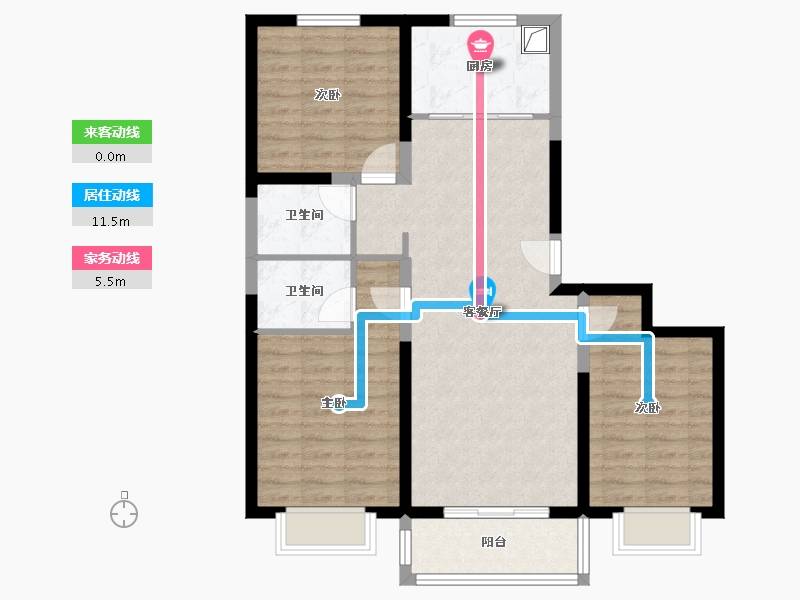 山西省-忻州市-康泰园-101.00-户型库-动静线