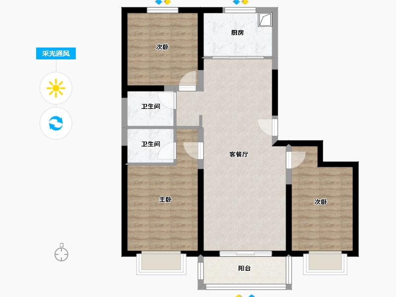 山西省-忻州市-康泰园-101.00-户型库-采光通风