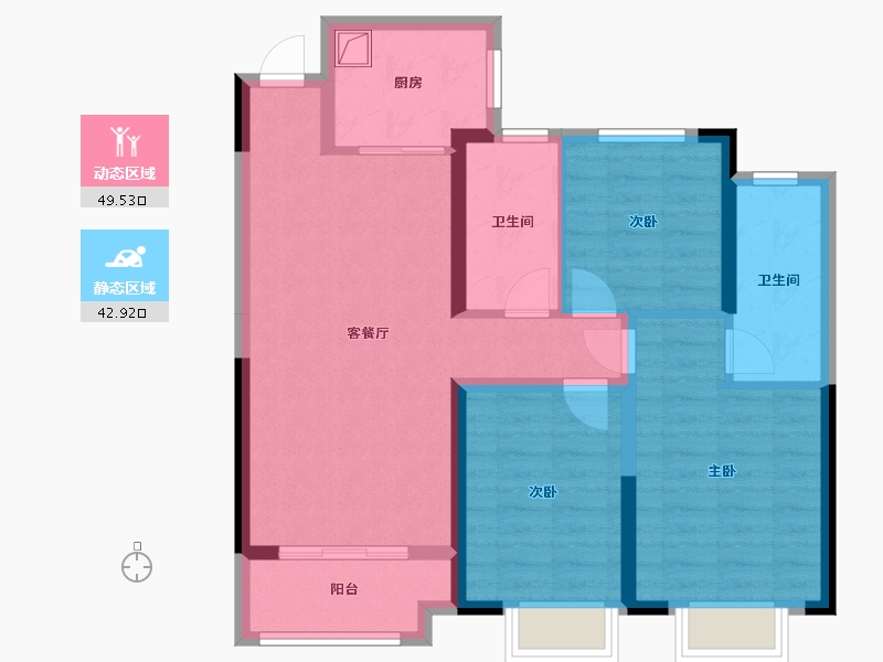 湖南省-衡阳市-高新未来城创客谷-90.40-户型库-动静分区