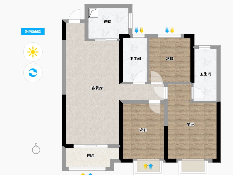 湖南省-衡阳市-高新未来城创客谷-90.40-户型库-采光通风