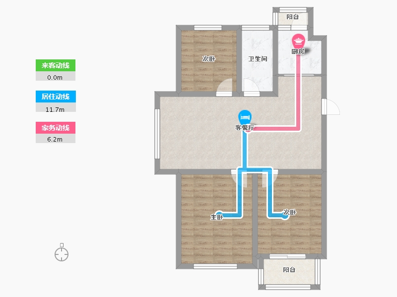 辽宁省-鞍山市-富甲天下-90.83-户型库-动静线