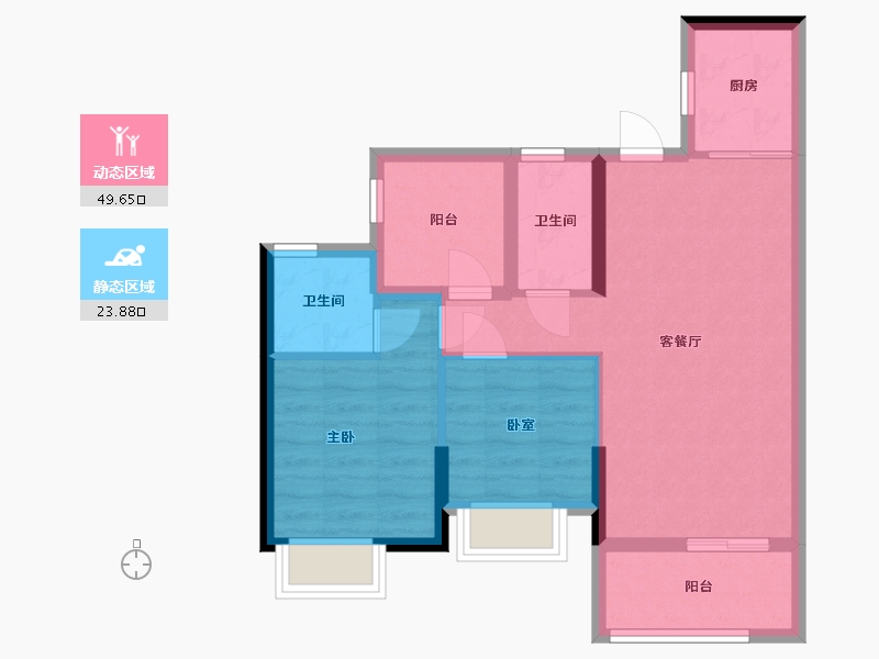 广东省-佛山市-樵悦名居-66.63-户型库-动静分区