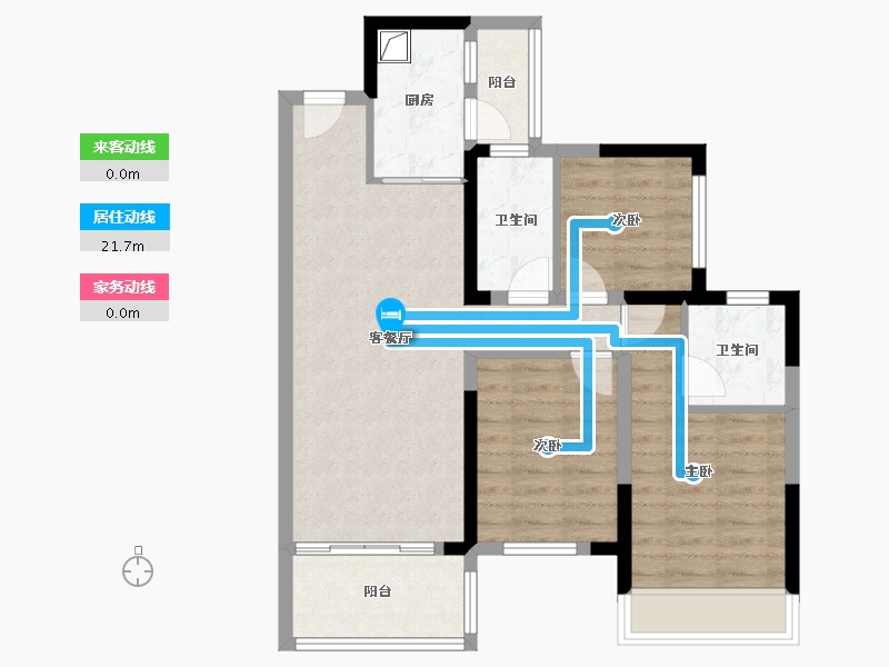 广西壮族自治区-玉林市-玉园大观-91.34-户型库-动静线