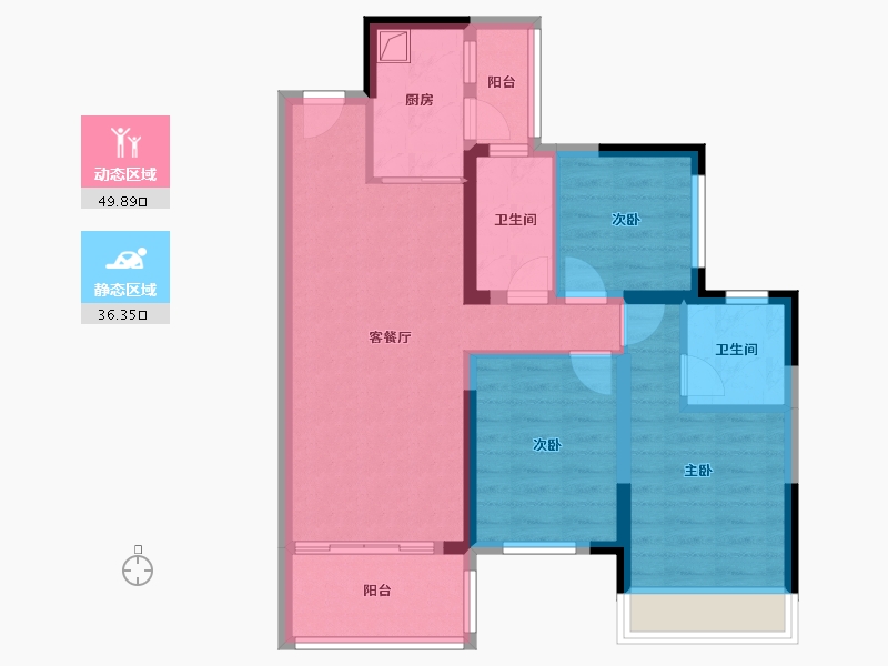 广西壮族自治区-玉林市-玉园大观-91.34-户型库-动静分区